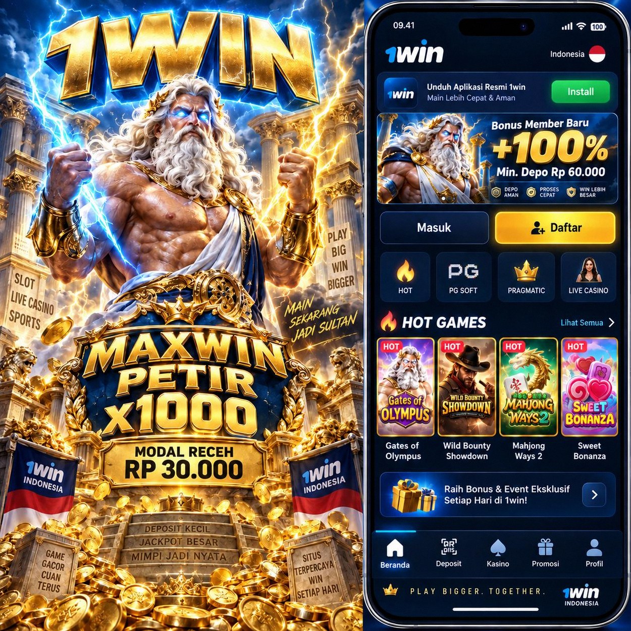1WIN - Login Situs Resmi dan Nikmati Ragam Game PG Soft