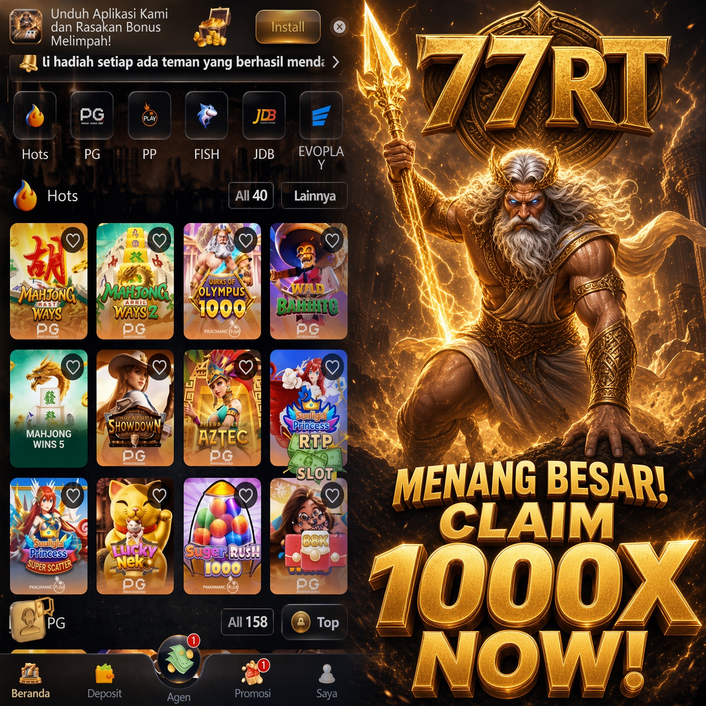 Tampilan utama 77rt